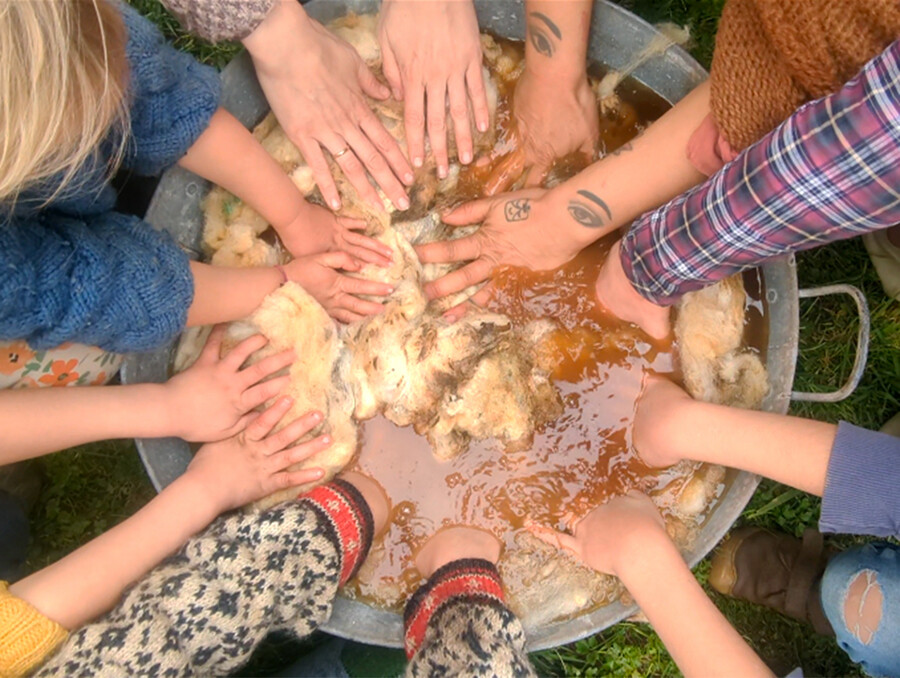 Lavando la lana | lavar la lana