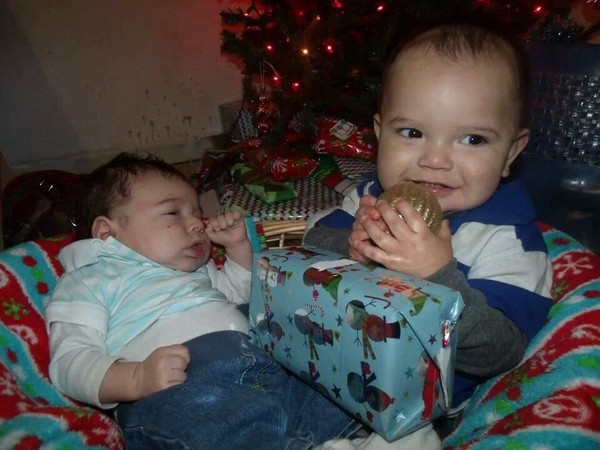 Christmas- 2013. Baby Wyatt & His big Brother Nazario