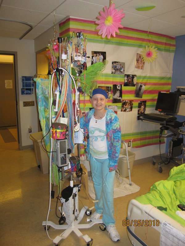 Sabrina at 10 years old during her chemo treatment