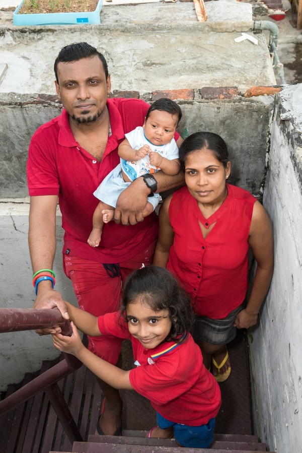 Supun, Nadeeka, daughter Sethumdi and son Dinath: a young family in struggle