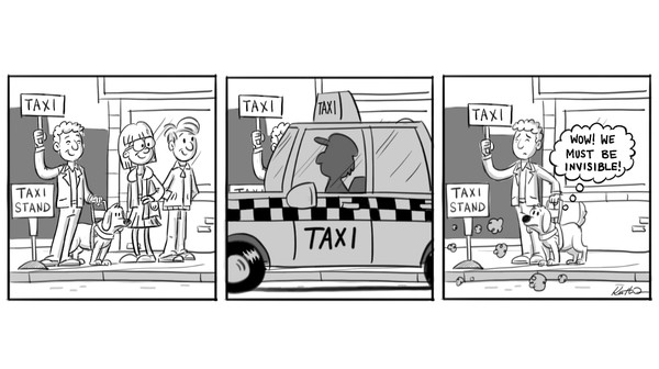 Typical taxi arrival sequence for a blind person