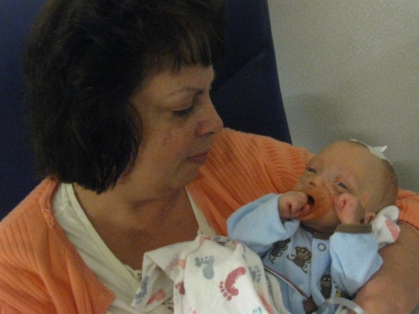 Mom with her first grand baby Brayden