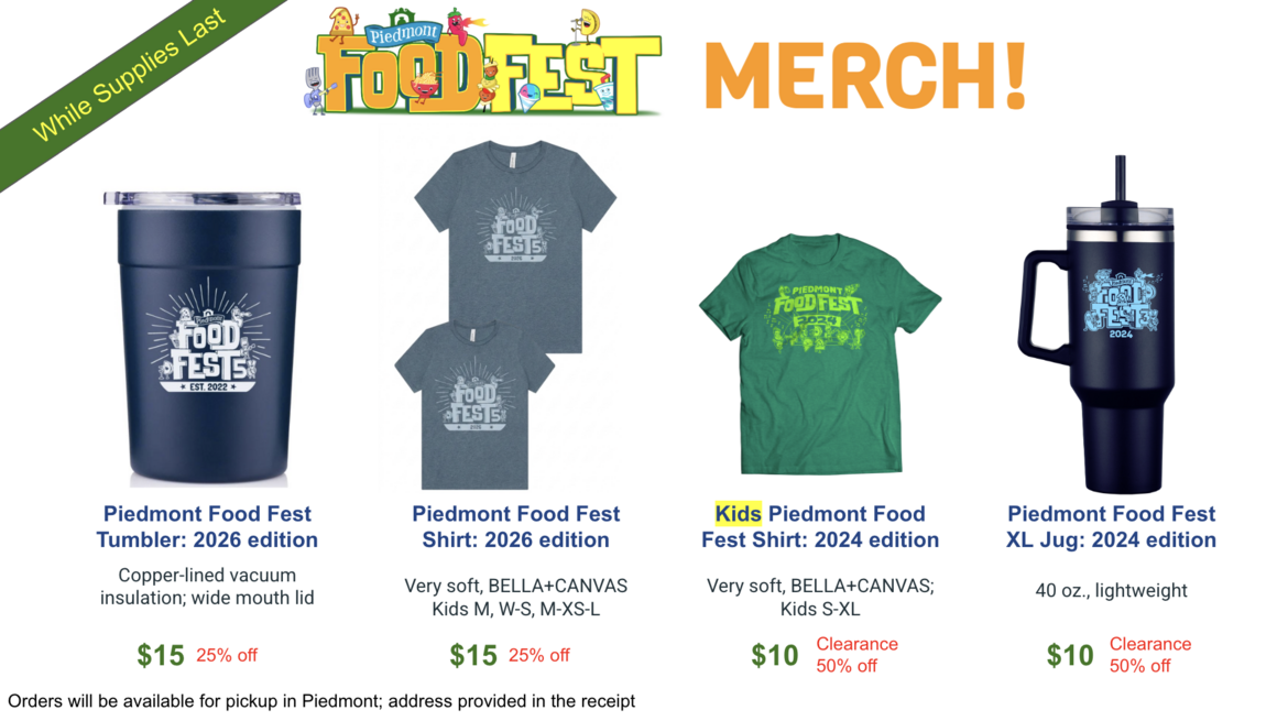 Food Fest Merch options