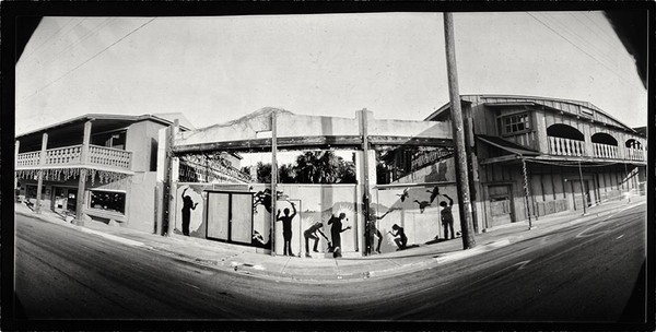 Chris Harkness' pinhole image of the 2nd street mural.
