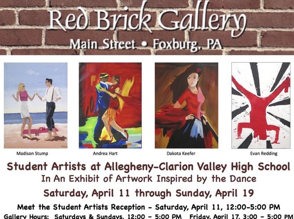 Red Brick Gallery postcard -paintings