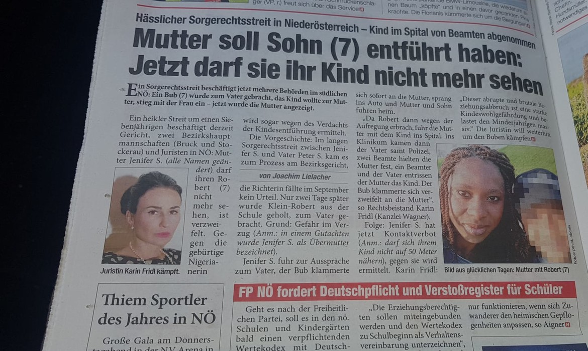 Newspaper in Austria publisched the scandalous  case
