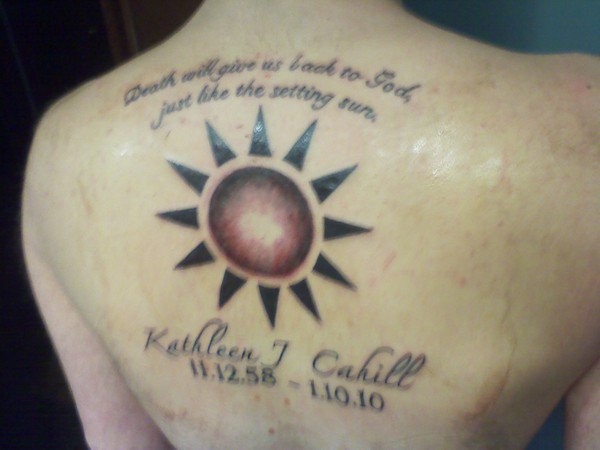 My tattoo in memory of my mother, Kathleen Cahill.