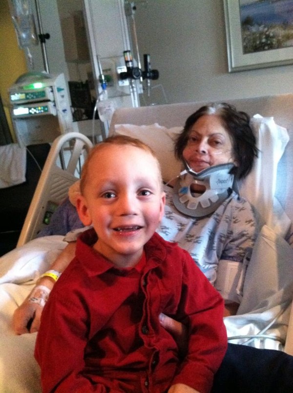 Brayden in the hospital with Brayden...