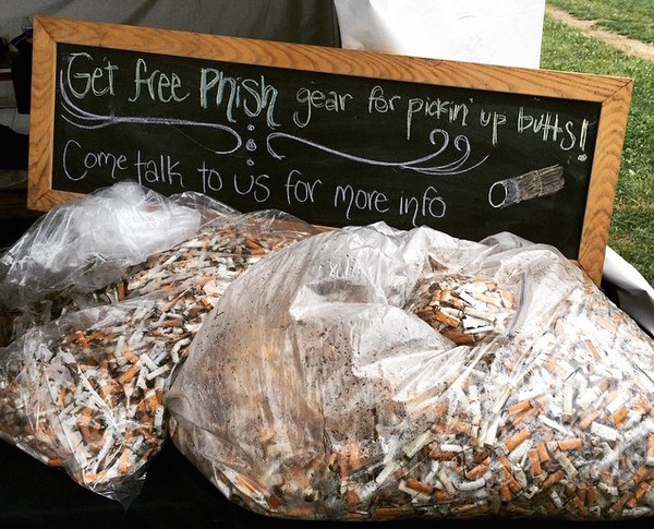 Just the beginning of cigarette waste diversion at Phish's Magnaball!