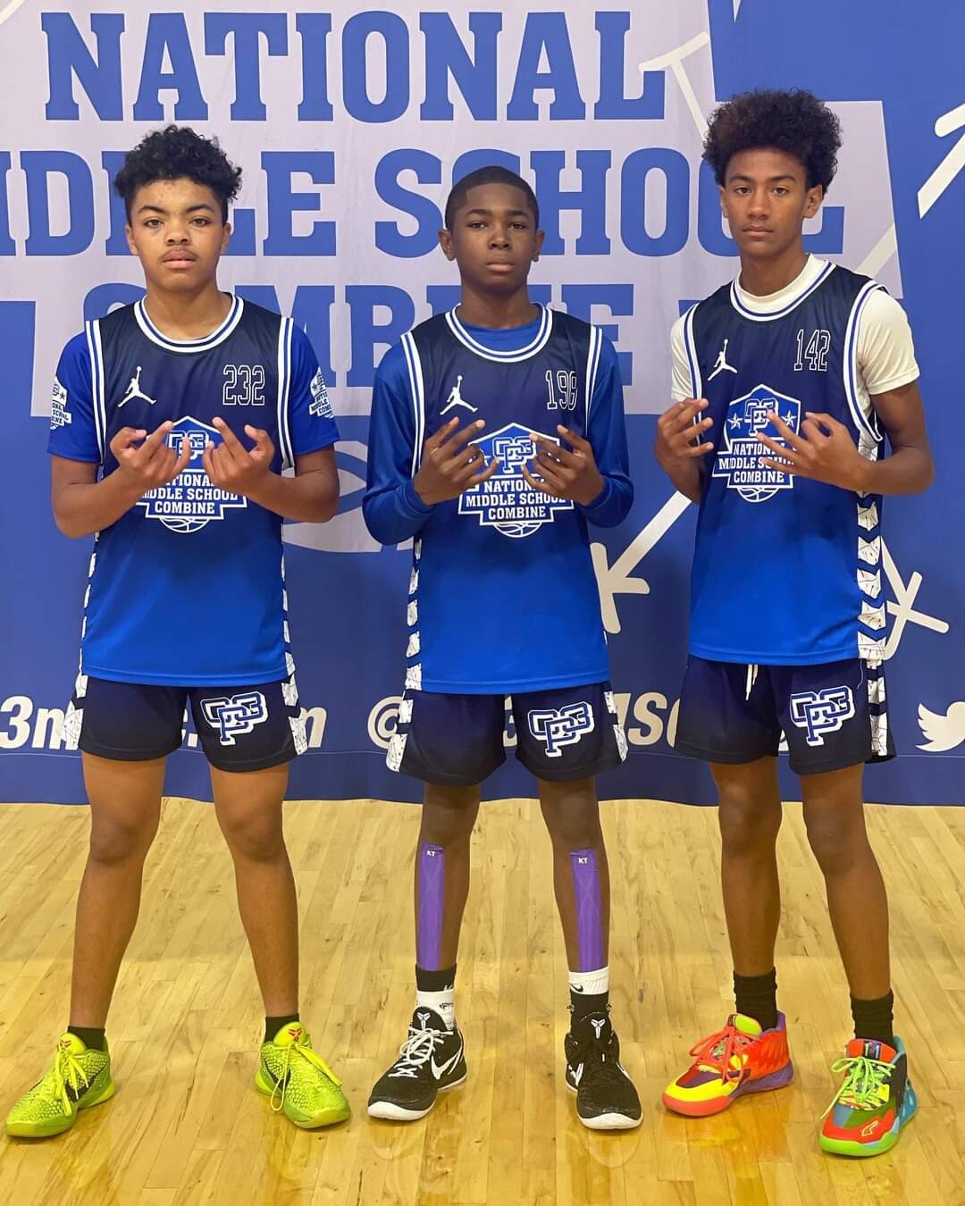 Malak and 2 teammates at an Invite only CP3 Combine