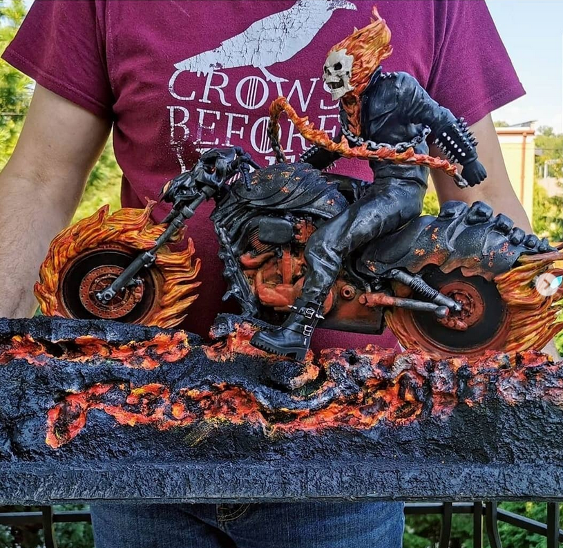 Ghost Rider Printed and hand Painted