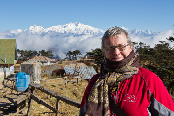 A geographer in heaven...in front of the Himalayas!