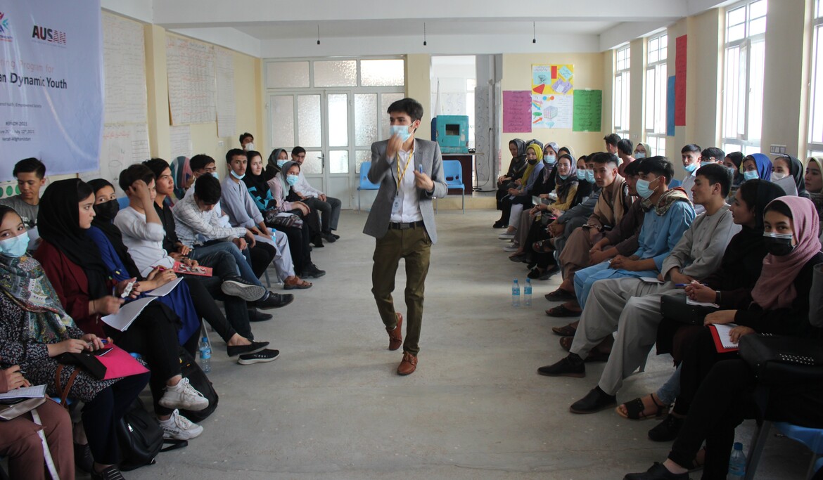 Esmat leading a workshop in Afghanistan