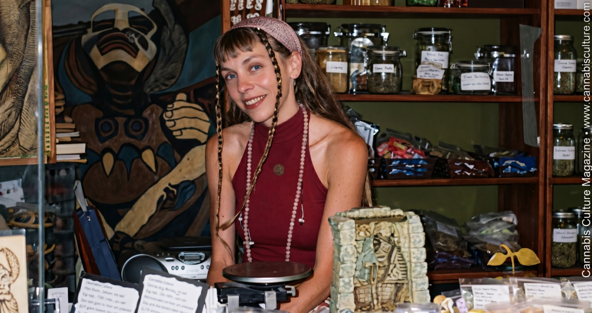Renee Boje at her first herbal apothecary, created in 2002 while rebuilding her life in Canada and beginning her journey as a botanical entrepreneur.