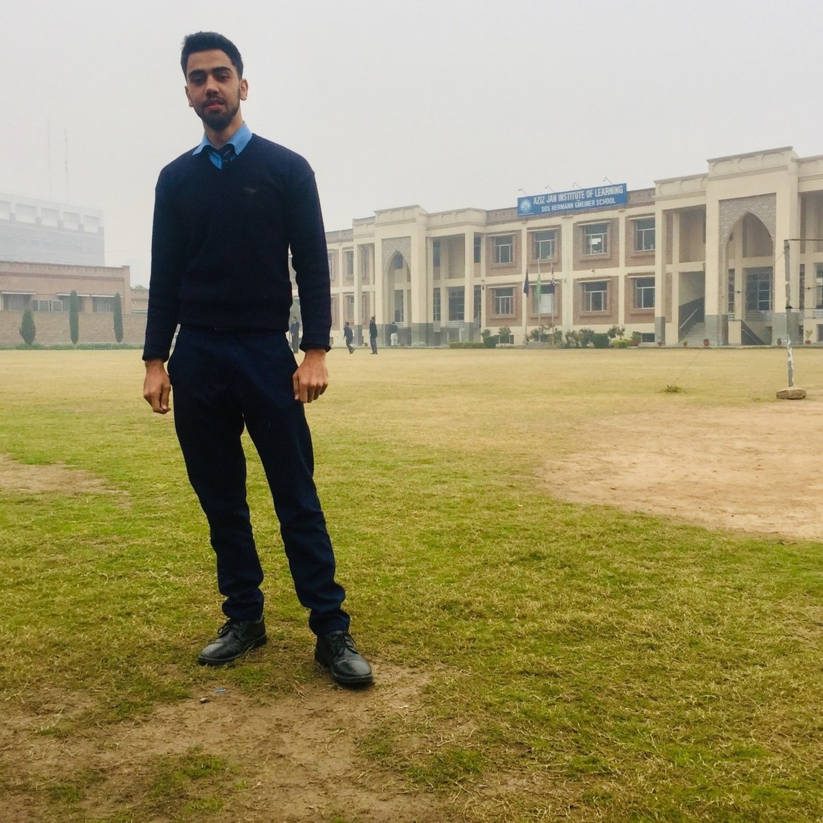 Qayoum at his college in Pakistan