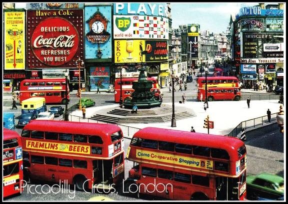 London buses at Piccadilly Circus