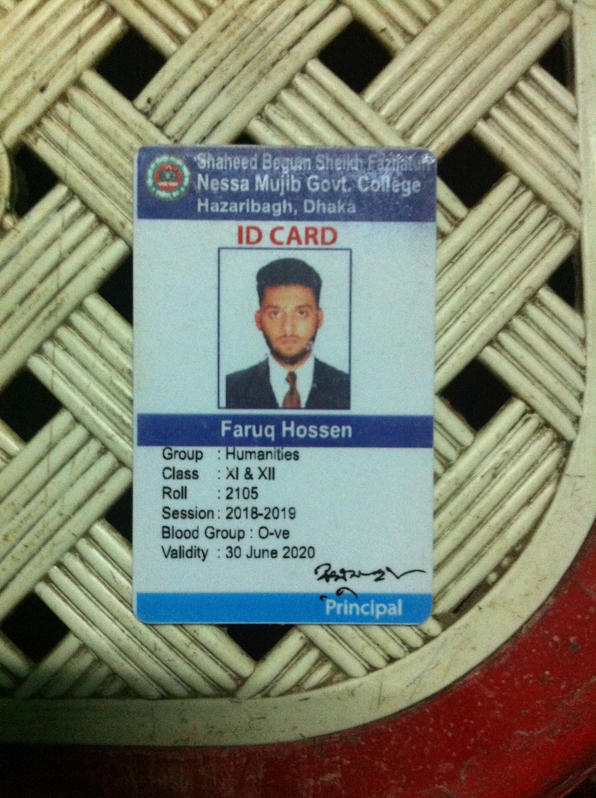 My collage id card