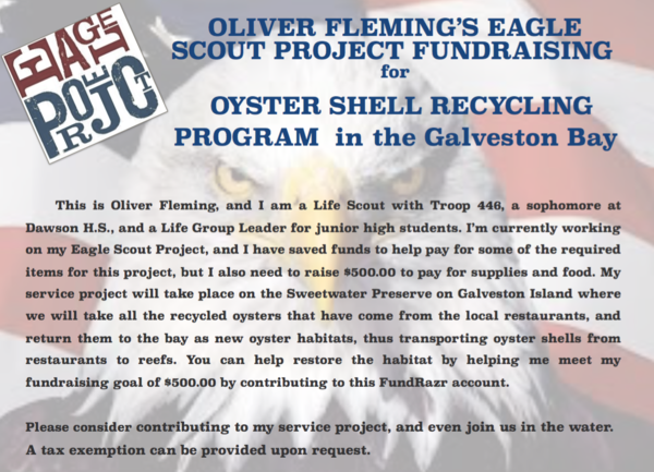 Oliver Fleming Eagles Scout Fundraiser