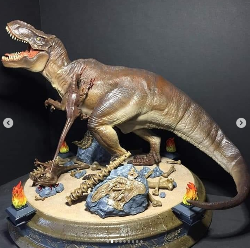 Trex diorama printed and painted