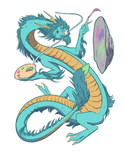blue dragon painting