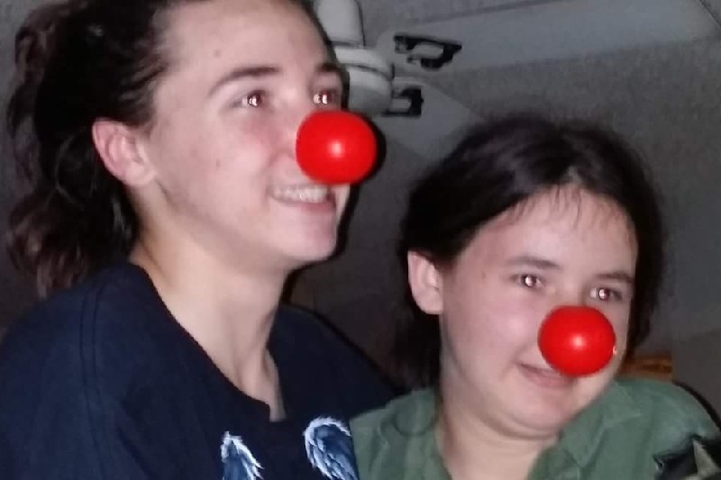 Spenser and Keagan clowning around