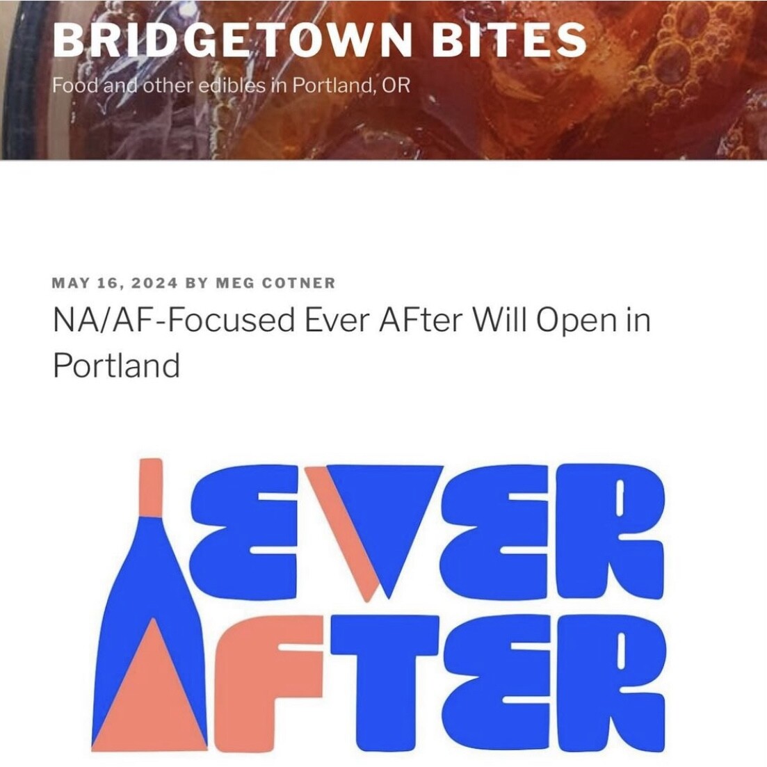 Bridgetown Bites, "NA/AF-Focused Ever AFter Will Open in POrtland"