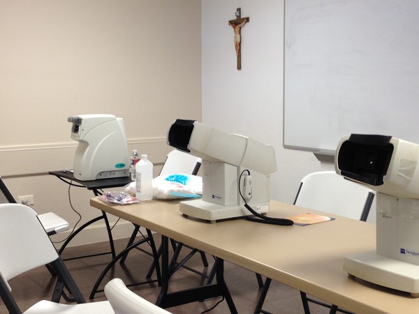 Our glaucoma screening stations.  Tonometer and visual field analyzers.
