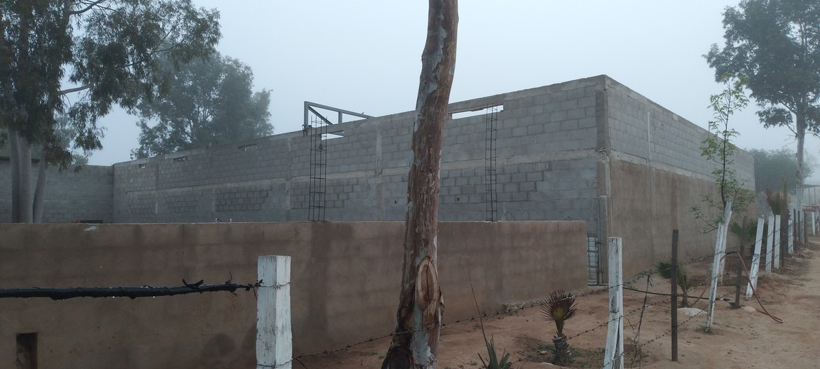 The West Wall, with an emphasis on the kind of texture we're gonna go with externally.