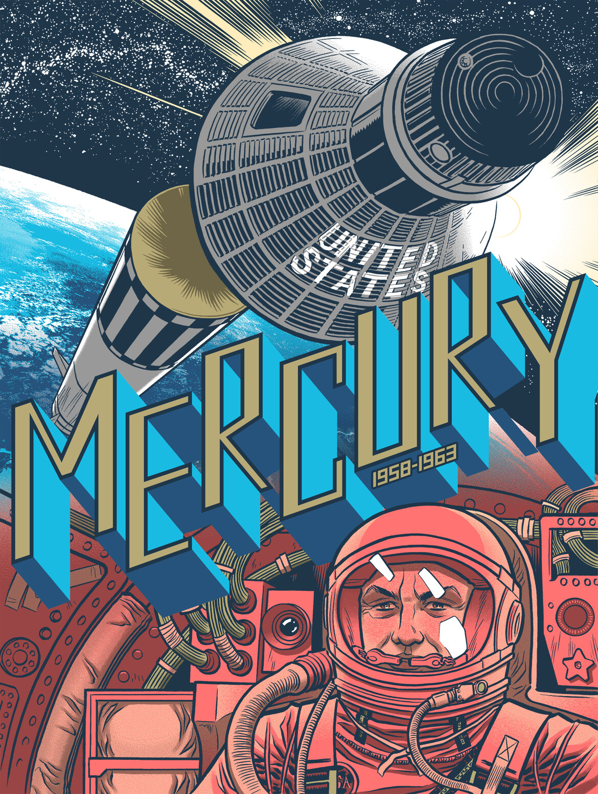Nasa Space Program Screenprint Poster Series by Robert Wilson IV