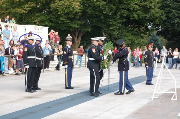 Mike presenting the CDF Firefighters wreath at the Tomb of the Unknown Soldier, Arlington Nat. Cem.